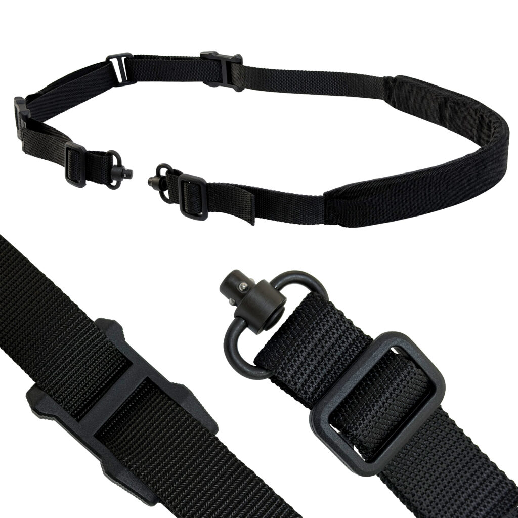 Shapakine 2 Point Rifle Sling with QD Swivels carbon fiber pistol rack for gun safe, 6 slot handgun organizer with eva foam anti scratch, rigid revolver holder for gun cabinet storage