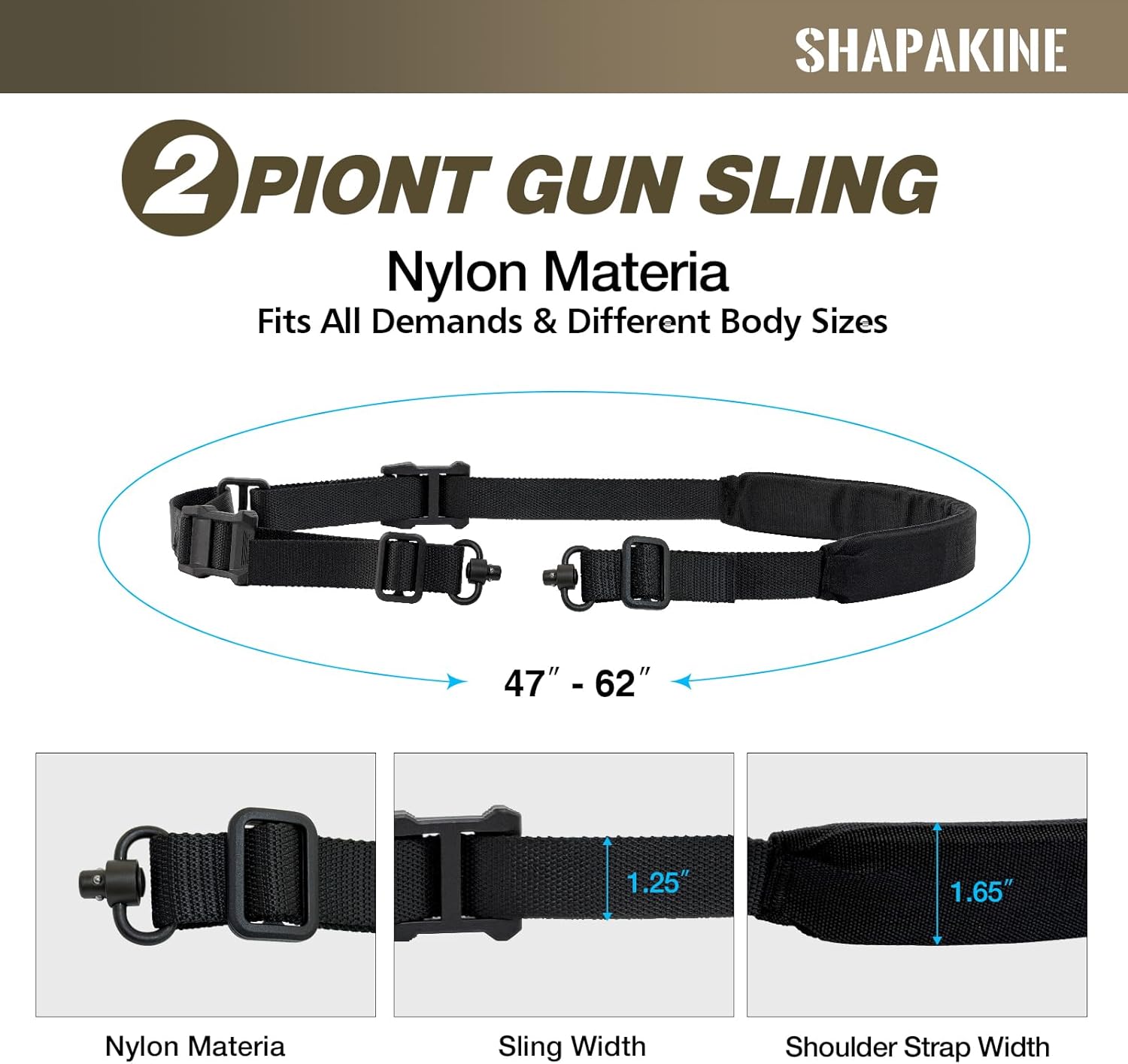 2 point rifle sling with qd swivels, padded quick adjust strap, heavy duty adjustable shooting sling with 350 lbs steel mounts for hunting & outdoor, black 2 point rifle sling with qd swivels, padded quick adjust strap, heavy duty adjustable shooting sling with 350 lbs steel mounts for hunting & outdoor, black