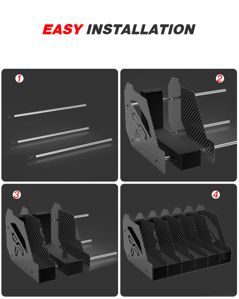 Carbon Fiber Pistol Rack for Gun Safe, 6-Slot Handgun Organizer carbon fiber pistol rack for gun safe, 6 slot handgun organizer with eva foam anti scratch, rigid revolver holder for gun cabinet storage